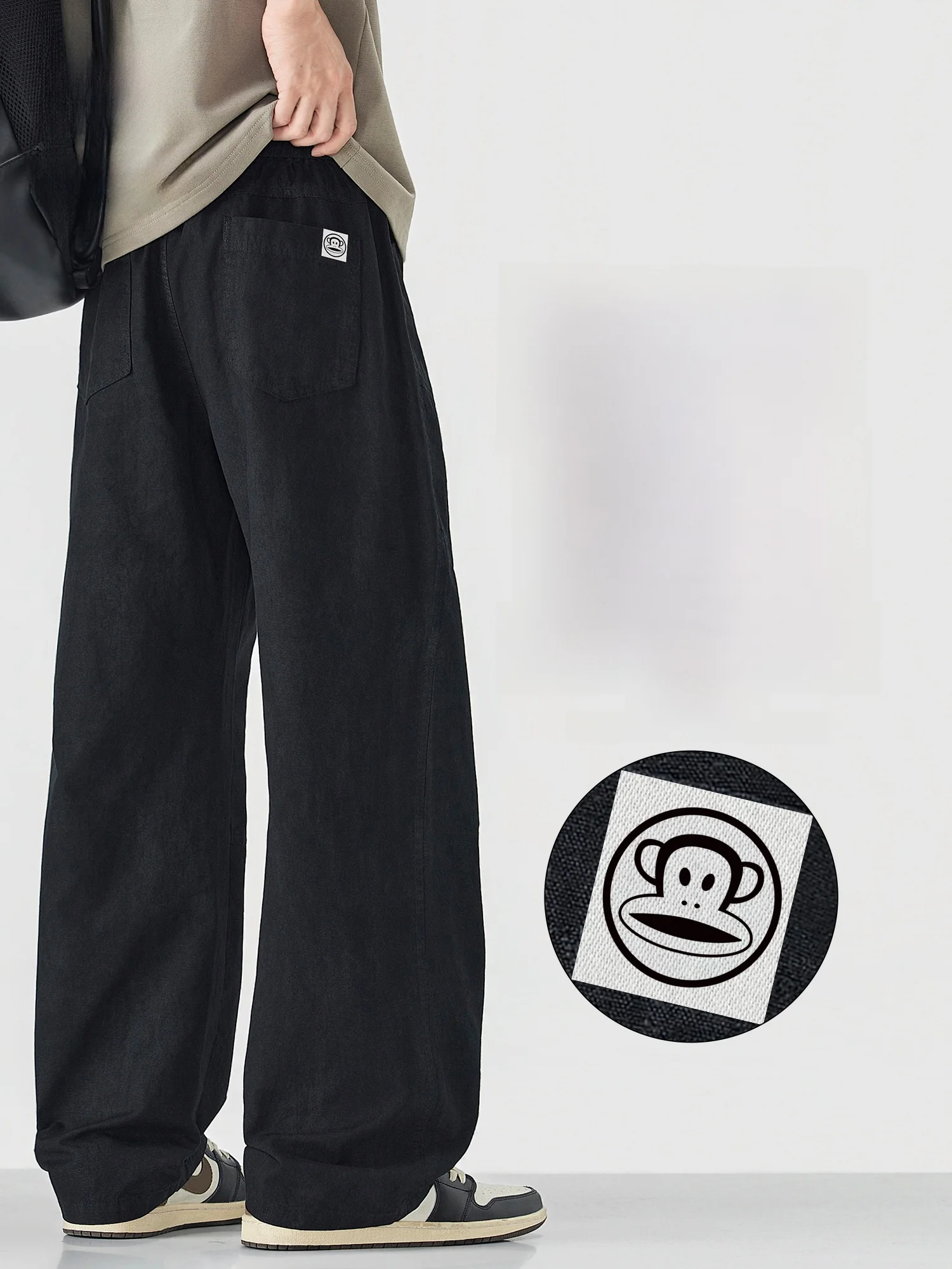 

PaulFrank Spring New American Sle Loose Straight Leg Cotton Casual Pants for Men Trousers Comfortable Breathable Leisure