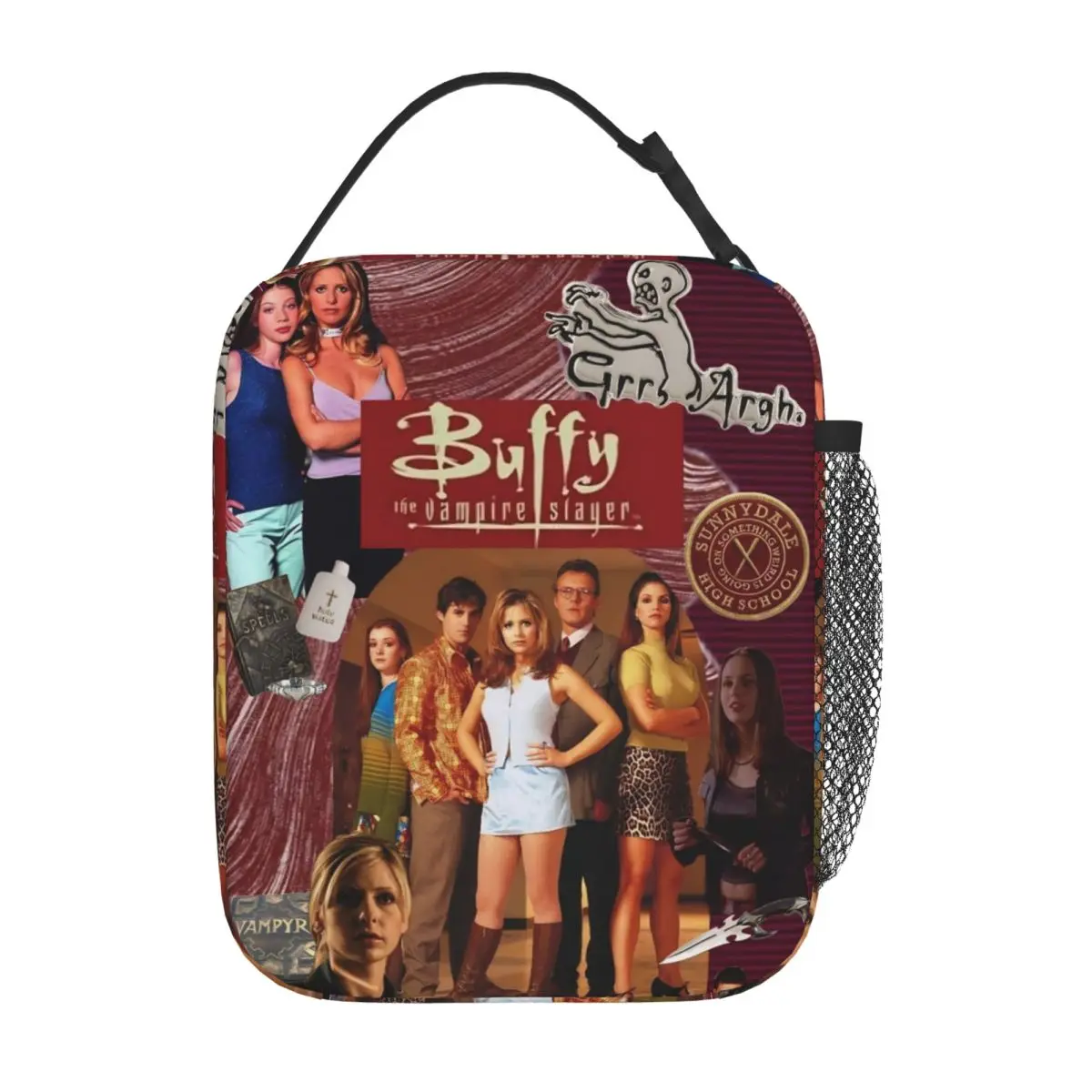 

Изолированные сумки для обеда «Баффи, истребительница вампиров», портативная многоразовая сумка-холодильник 90-х годов, сумка-тоут для обеда, сумка для работы, пикника, бенто
