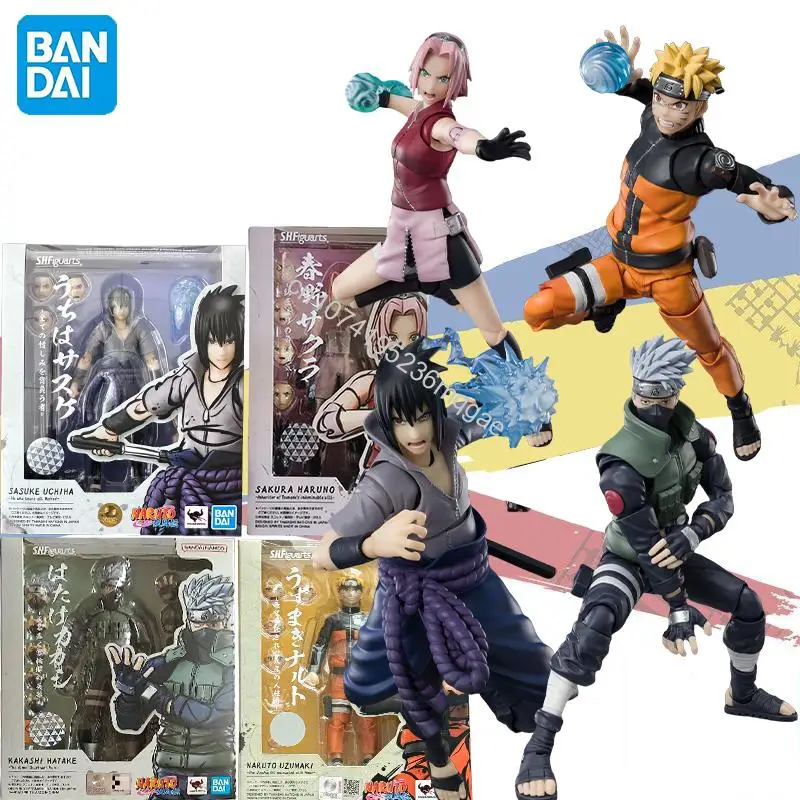 

В наличии Bandai Original NARUTO Shippuden S.H.Figuarts KAKASHI HATAKE SASUKE UCHIHA NARUTO UZUMAKI Аниме Фигурки Модель