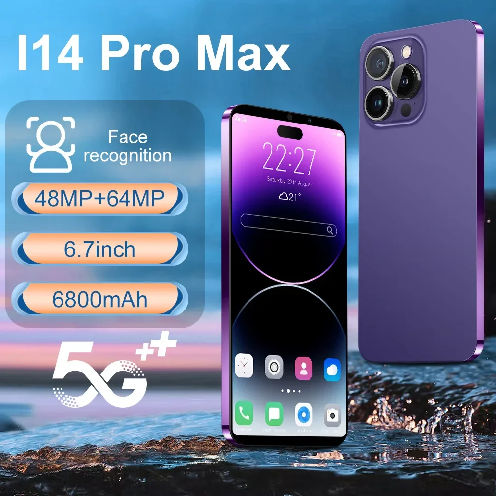 I14 PRO MAX 6.7-inch Large Screen 5 Million Pixels 1+16G Android 8.1 Phone Mobile Cheap Smartphone Téléphones Portables S23Ultra