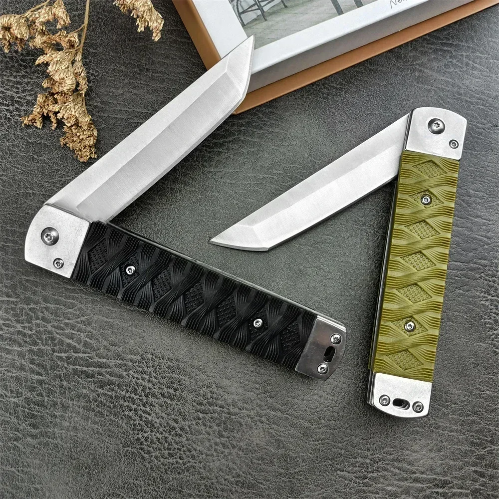 Russian Folding Pocket Knife Tanto Blade Nylon Fiber Handle Outdoor Camping Multi-function Tactical Knife Hiking Hunting Tool