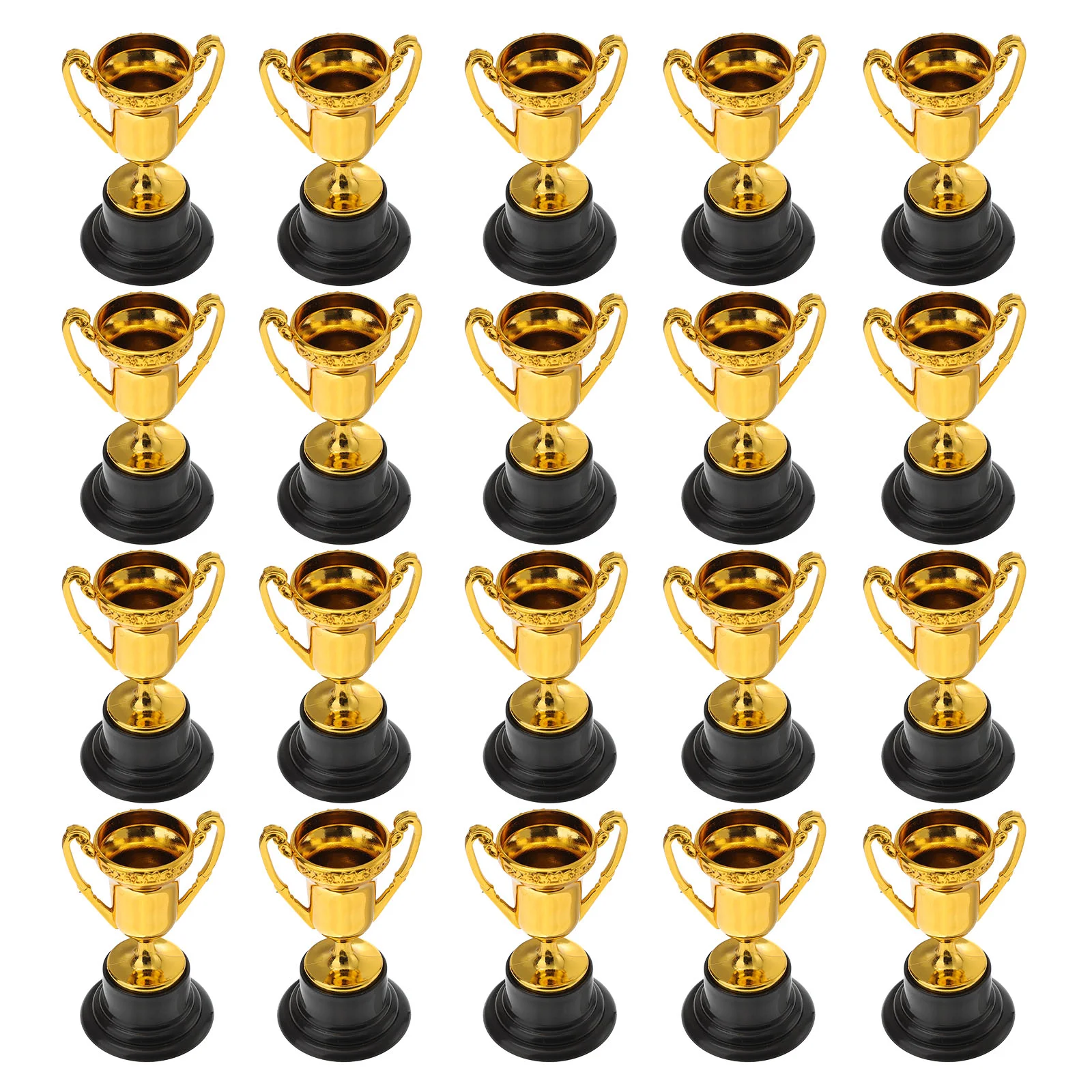 20 Pcs Trophies for Kids Plastic Trophy Toys Award Small Prize Cup Reward Golden Work