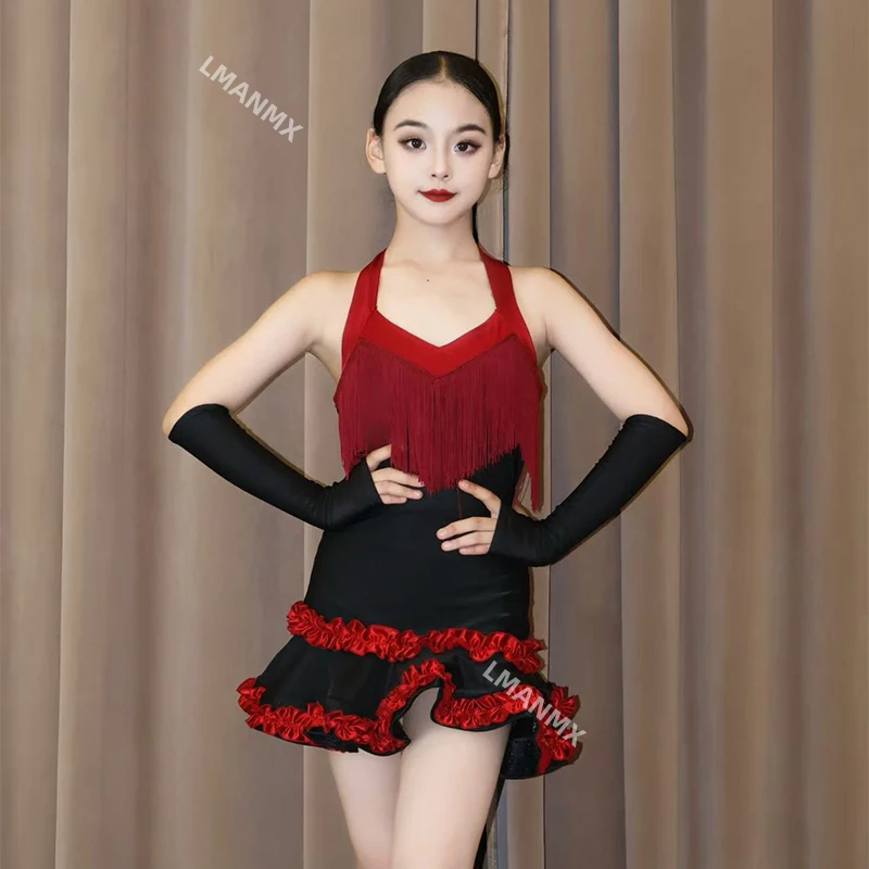 Mädchen 2025, neues Herbst/Winter-Tanz-Tutu für die tägliche Praxis mit Quasten für Kinder