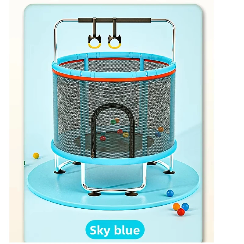 Factory Direct Outdoor Children's 120 cm U Shaped Leg Trampoline with Safety Fence Net Indoor Play Leisure Trampoline