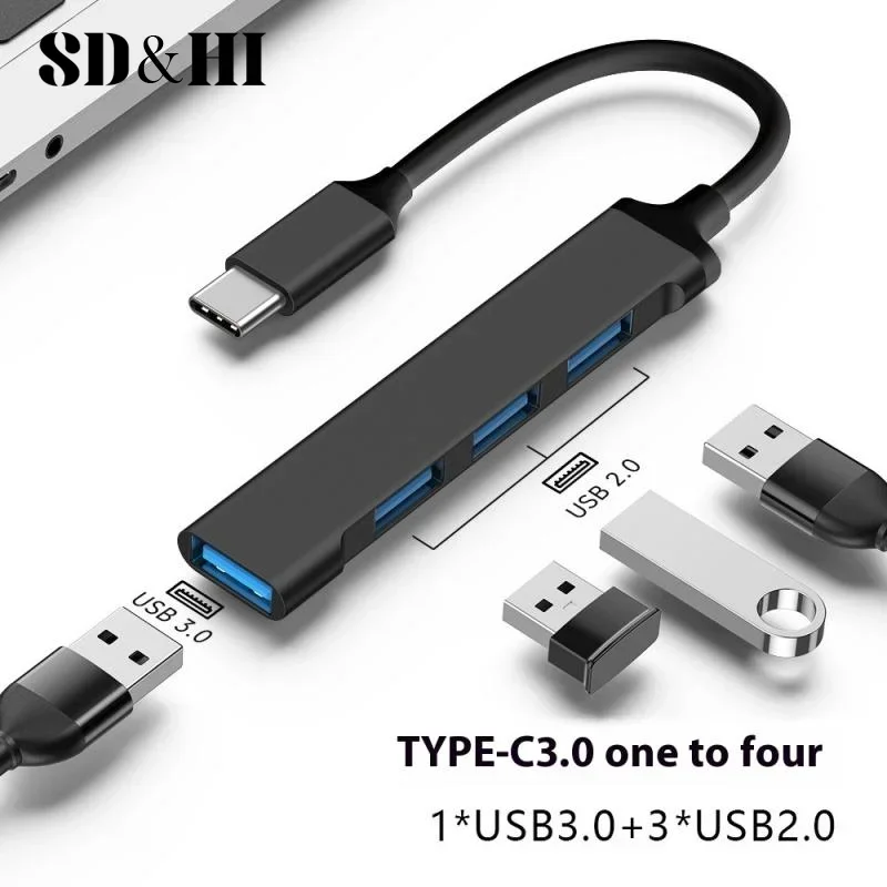 

1 Piece PC Computer Accessories USB 3.0 Hub USB Hub 4 Port High Speed Type C Splitter 5Gbps Multiport HUB 4 USB 3.0 2.0 Ports