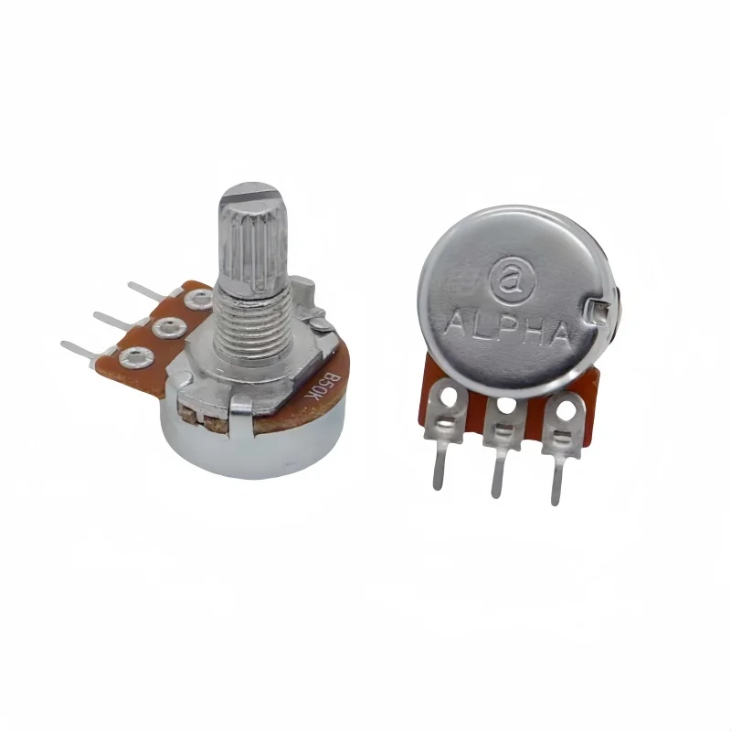 1pc ALPHA RK16 3/6pins Potentiometer B10K 50K 100K Audio Volume Control Pot Single-unit Potentiometer 15MM Plum Shaft