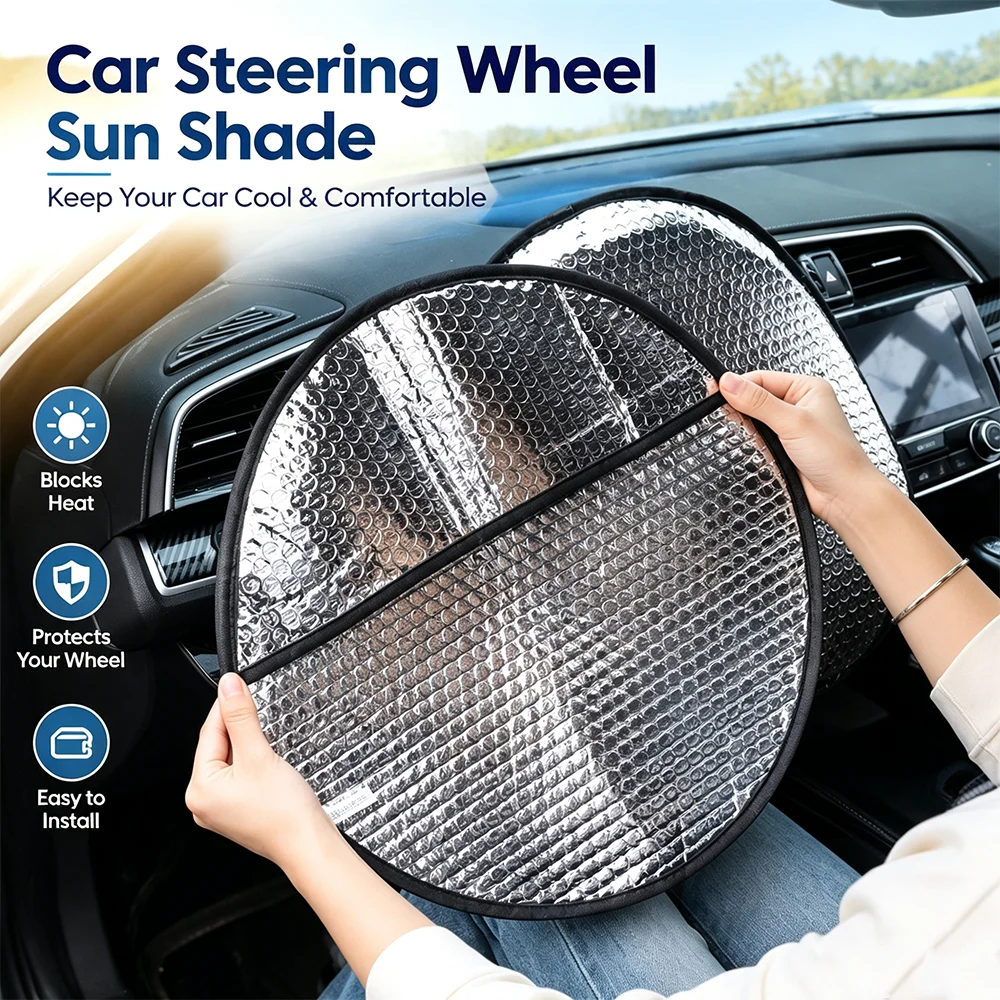 Steering Wheel Cover - Kcimo 차량용 스티어링 휠 햇빛 가리개,