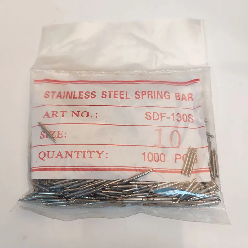 1000pcs/bag Watch Spring Bar Diameter 1.3mm Stainless Steel Watch Pins Repairman Essential Watch Accessories