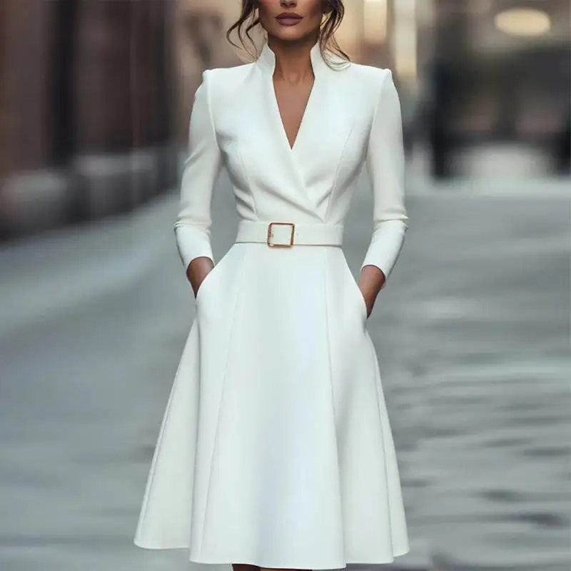 

Новое модное женское платье-сарафан с длинными рукавами и эффектом утяжки талии, фасон «летучая мышь», с завышенной талией, из ПВХ-ткани, для весны, осени и зимы