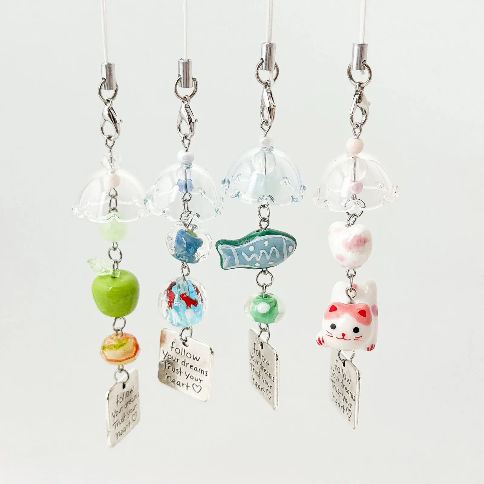 Bluetear Glitter Wind Bell Spacer Jellyfish Beads Bracelet DIY Decoration Phone Chain Jewelry Making Accessories Handmade Charms