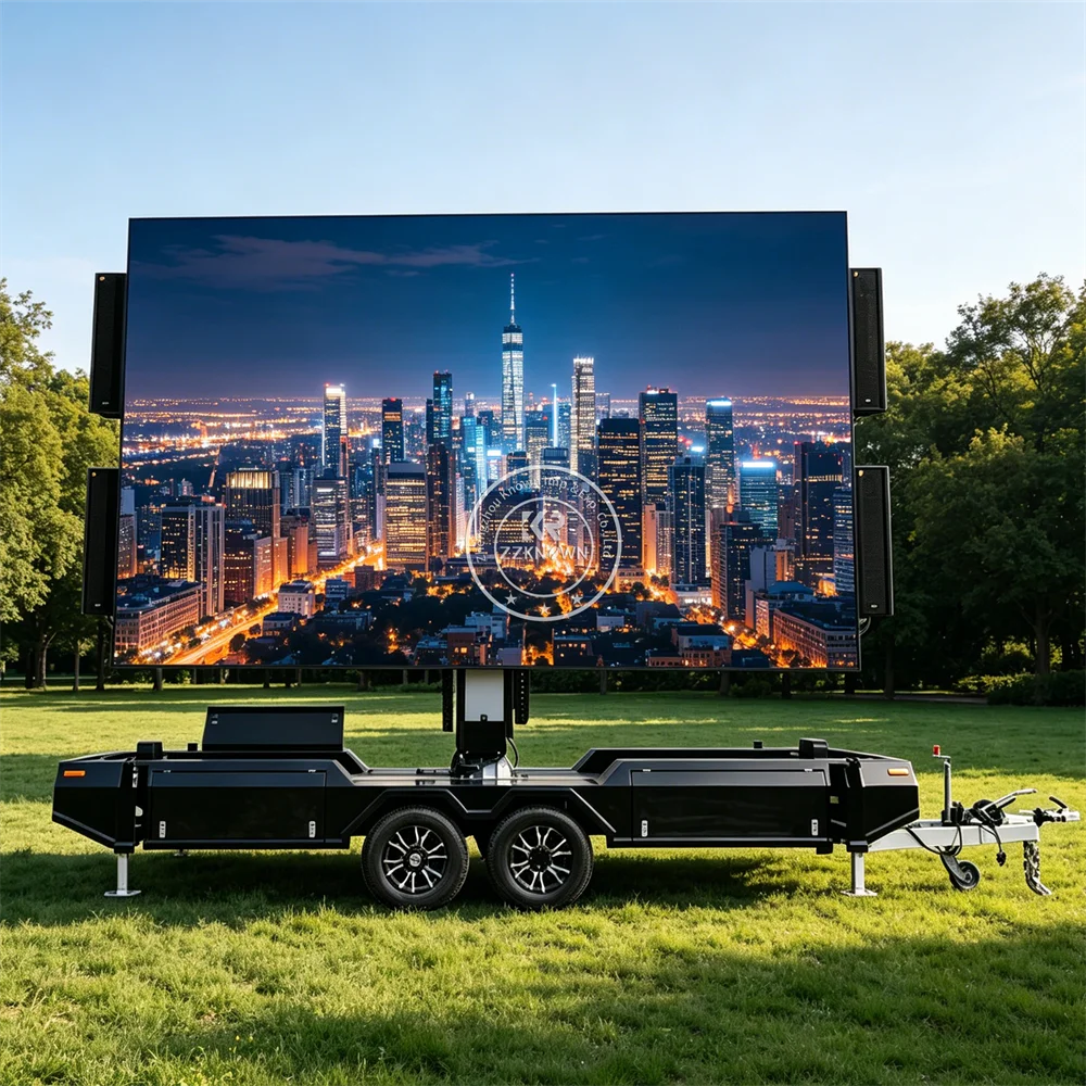 Wireless Mobile LED Display Advertising Trailer High Brightness Digital Billboard Trailer For Outdoor Campaign Promotion Use