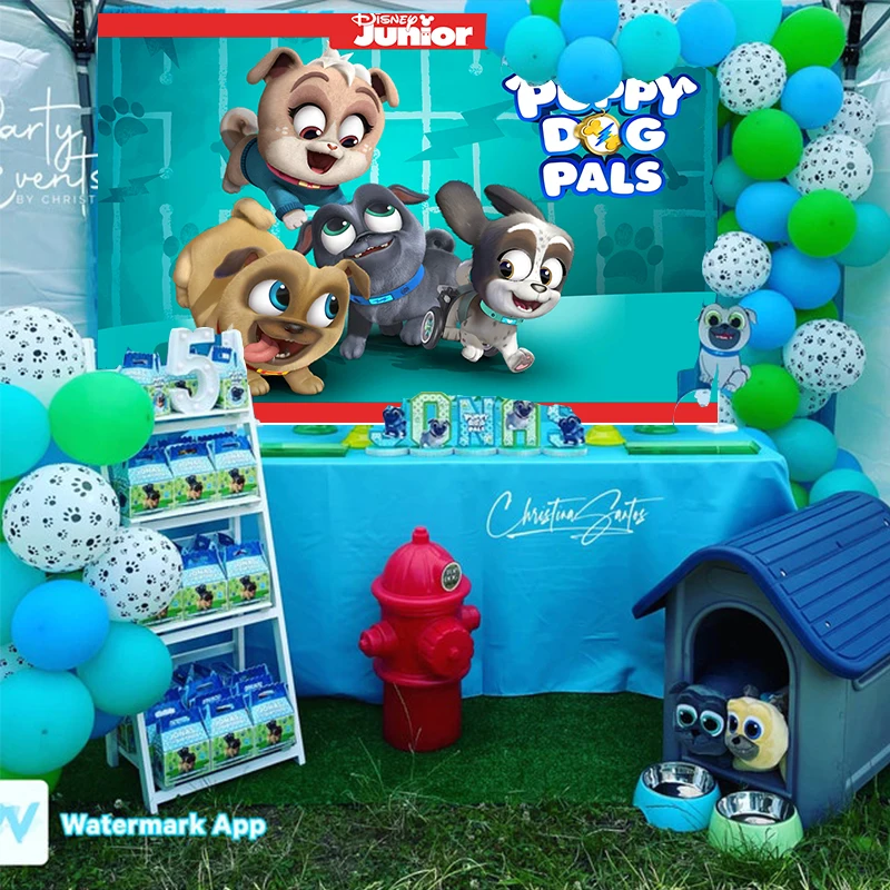 Cartoon Backgronds Puppy Dog Pals Bingo Et Rolly Kids Birthday Party Backdrops Custom ustom Backdrop Photography  Digital File