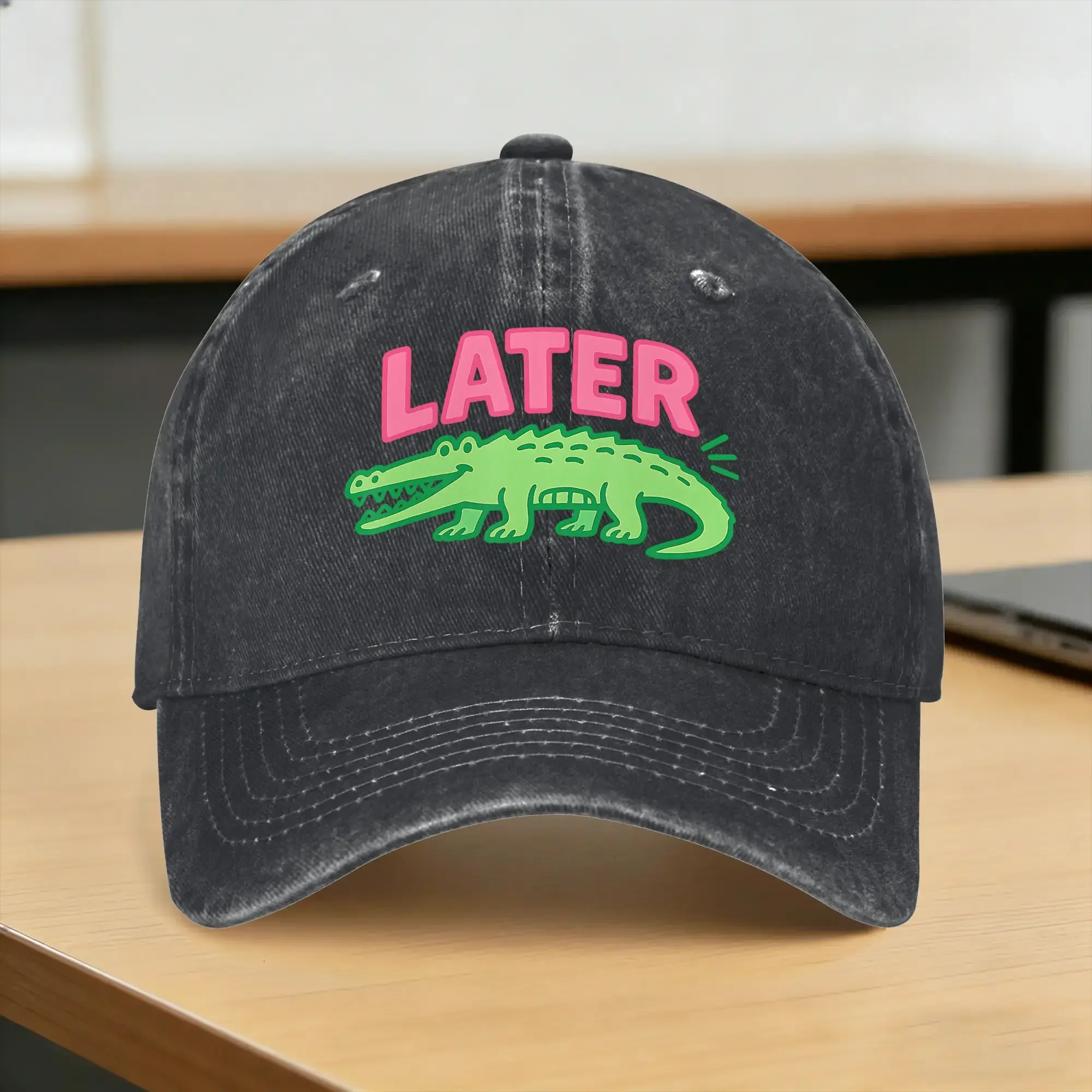Later Gator Cute Graphic Funny Alligator Casual Baseball Cap Summer Trucker Hat Sun-Proof Tennis Skate Hip Hop Hats Y2k Caps