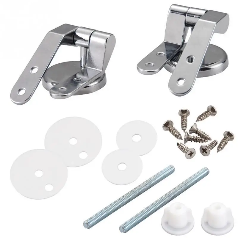 1pair Bathroom zinc alloy toilet seat hinges toilet lid hinge with screw fittings Replacement Parts hardware Accessories