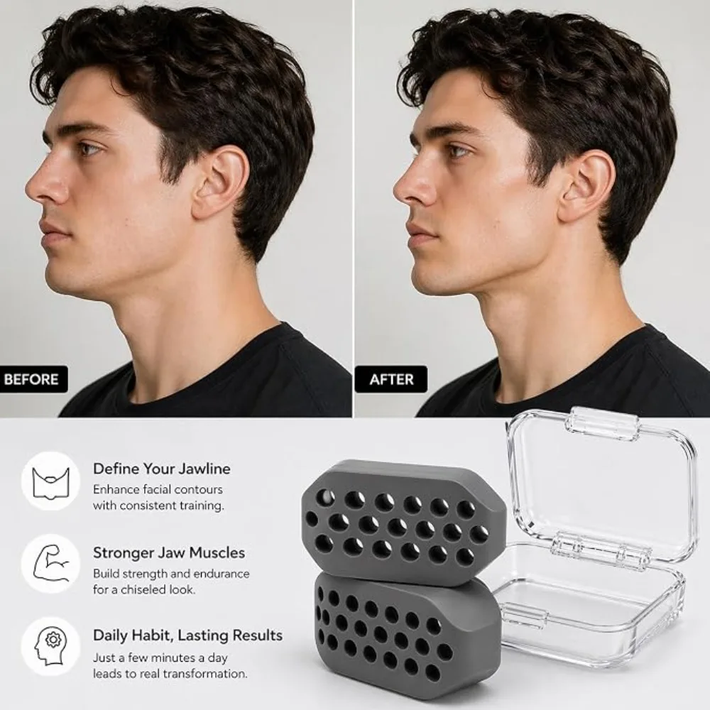 Silicone Masseter Ball Jaw Facial Muscle Trainer Chewing Exercise Jawline Fitness Ball Neck Toning Equipment Facial Beauty Tool