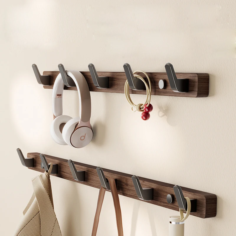 

Luxury lightweight aluminum wood coat hook no drilling wall row bag rack for bedrooms and living rooms