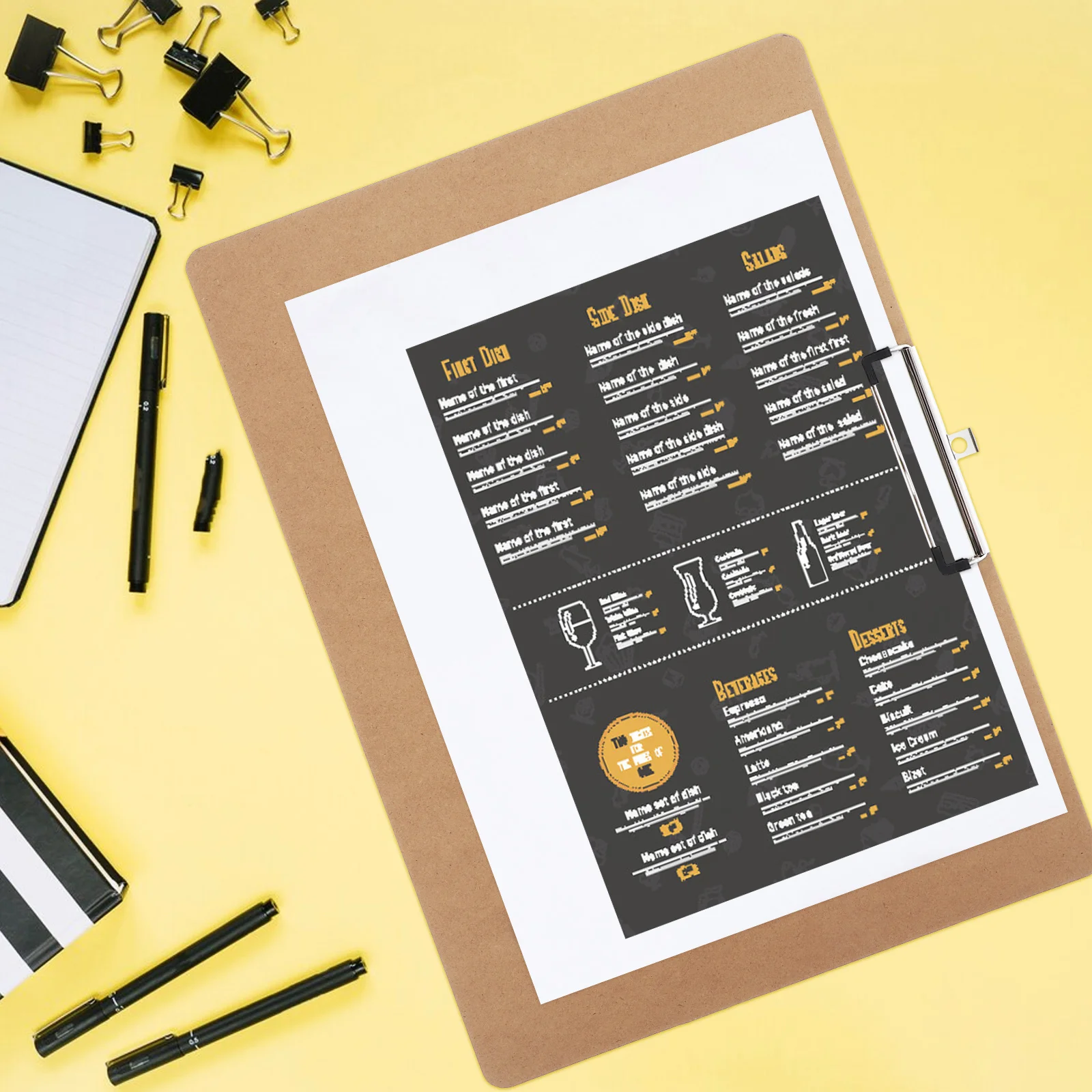 

1 шт., буфер обмена формата А3, деревянная подложка, металлический зажим, школьный офис, дом, эргономичный дизайн, горизонтальная папка для файлов