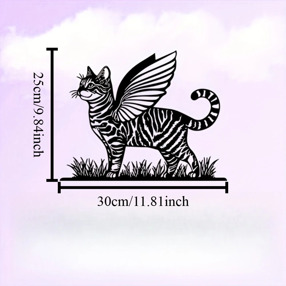 CIFBUY Metal Wall Art Bengal Cat Decor Cat Lover Gift For Indoor Outdoor Living Room Garden Zoo Corner Cat Statue Iron Craft