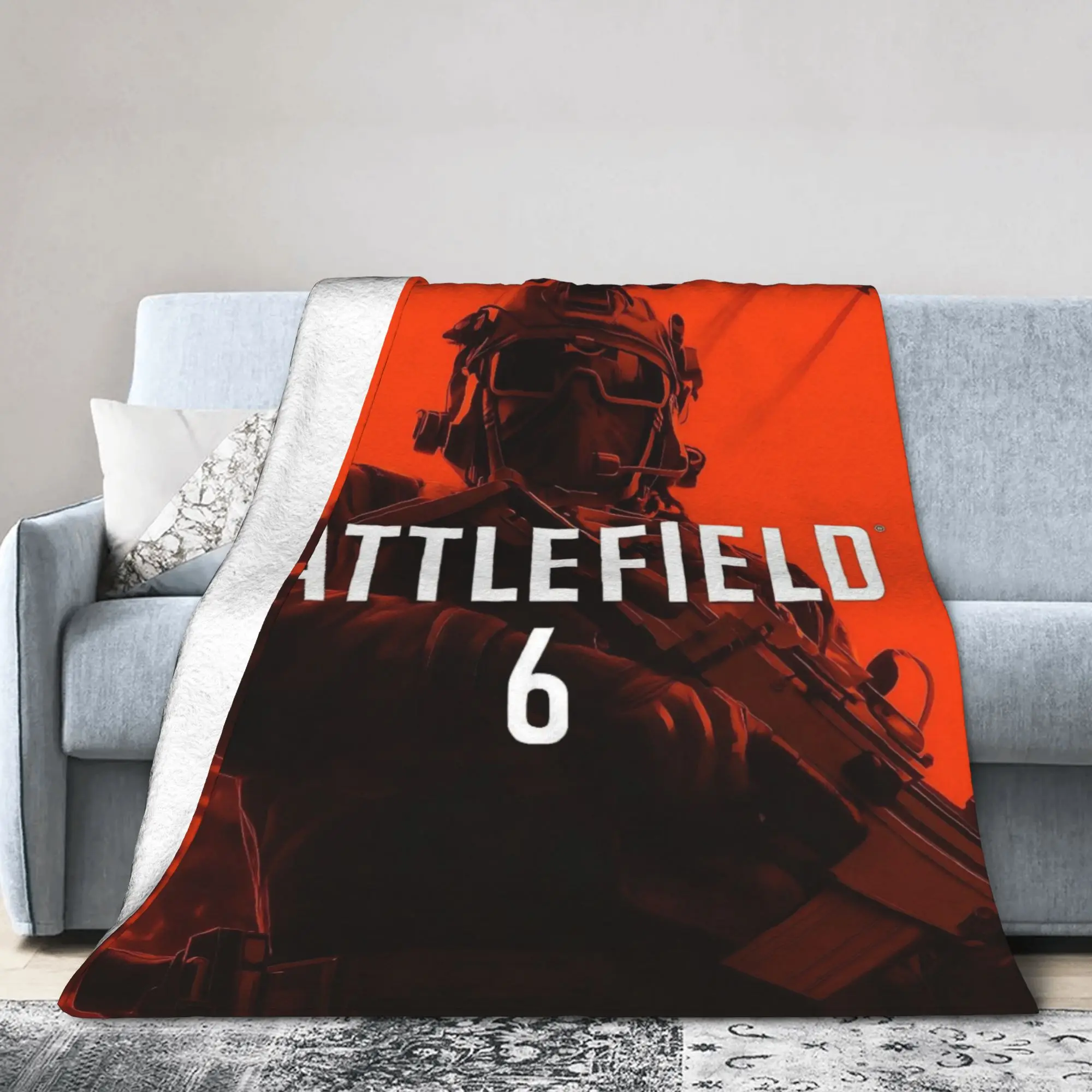 بطانية Battlefield 6 المضحكة للألعاب بمقاسات متعددة، بطانيات ناعمة وخفيفة الوزن لأريكة الأريكة والسرير