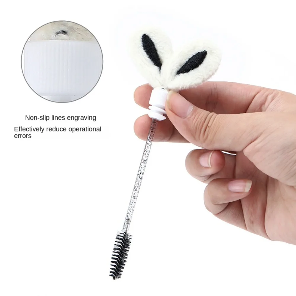 Round Comb Teeth Rabbit Ears Mascara Brush Multicolor Clear Glitter Mascara Wand Reusable Tube Creative Eyelashes Brushes Comb