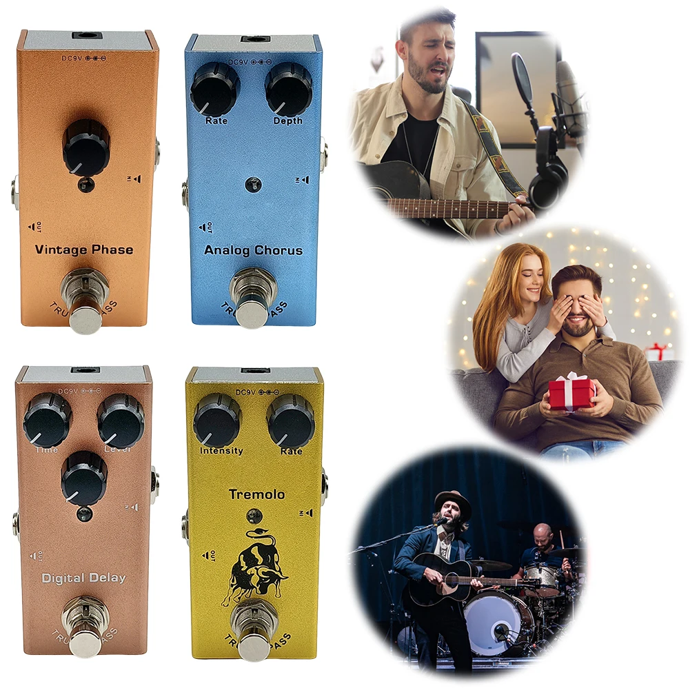 

Mini Single Type Electric Guitar Pedal Vintage Phase/Analog Chorus/Digital Delay Tremolo/Analog Delay for Electric Guitar
