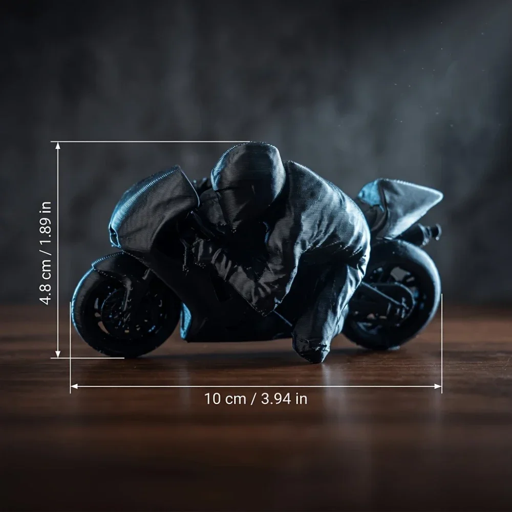 Coole Mini-Rennmotorrad-Figur, 3D-gedrucktes Schreibtisch-Ornament, Motorrad-Renn-Gaming-Schreibtisch-Bücherregal-Deko, DIY-Modell-Geschenke – Detail 2
