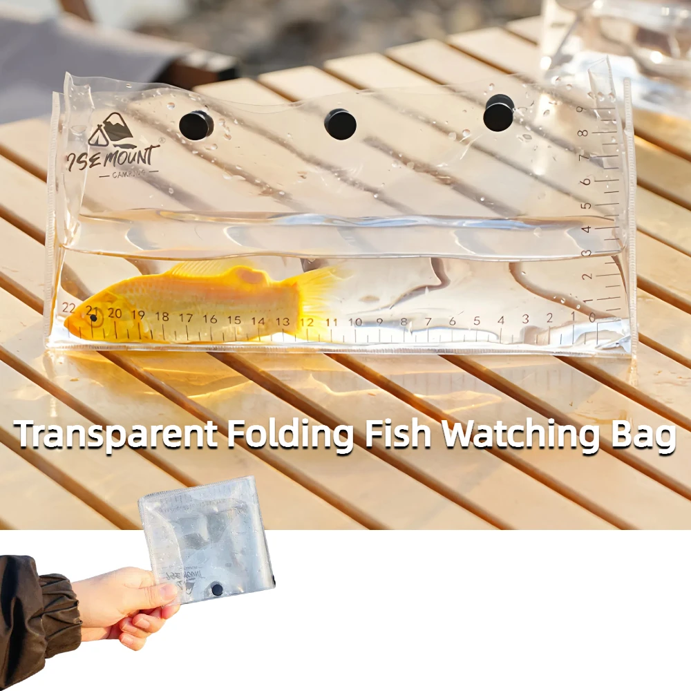 Transparent Pvc Bait Bag Outdoor Bait Fishing Bag With Convenient Snap Design, Transparent Uv Scale, Foldable Observation Bag