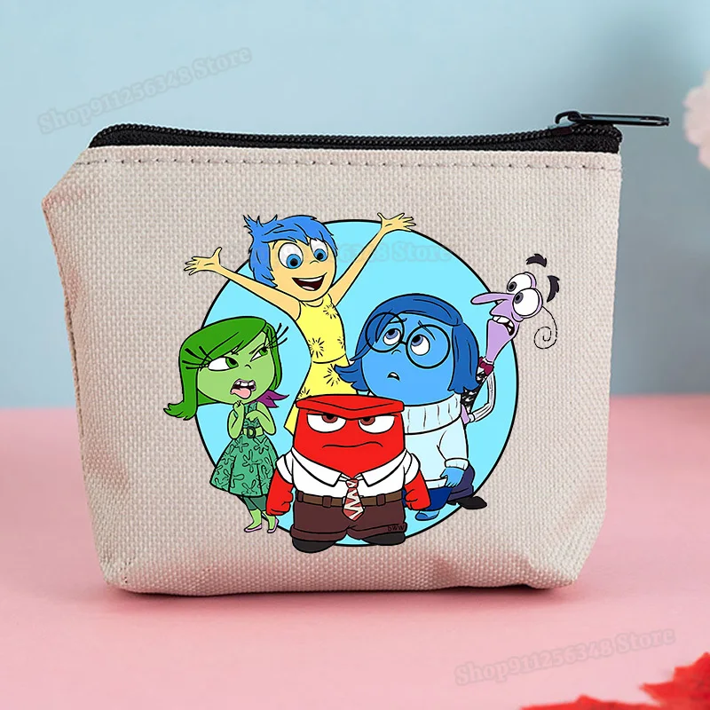 Inside Outs 2 Coin Purse Disney Kawaii Bag Kids Mini Wallet Joy Sadness Anger Zipper Clutch Card Holder Girls Make Up Handbags