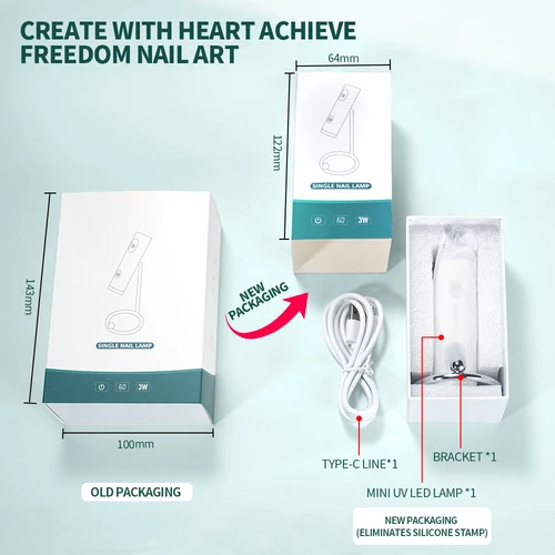 Imagen 2 del producto Lámpara UV LED portátil para uñas con soporte magnético, luz UV de mano para uñas de Gel, secador de uñas USB recargable inalámbrico, 1 unidad Nailpop