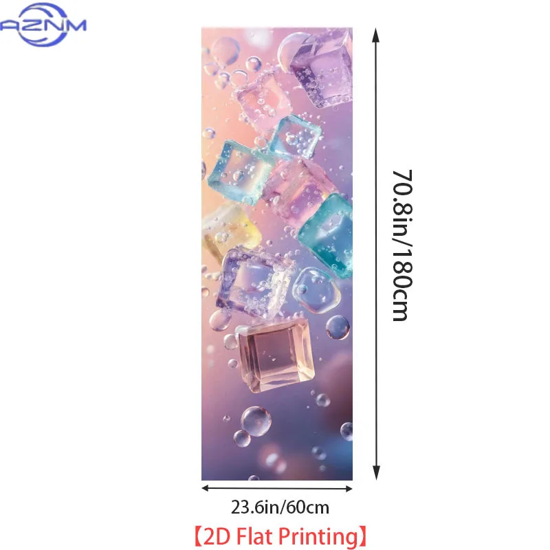 [2D Flat Printing] 1pc Refrigerator Sticker  Ice Feast Scene Theme Design Wall Decoration Self-Adhesive Suitable for Cabinets