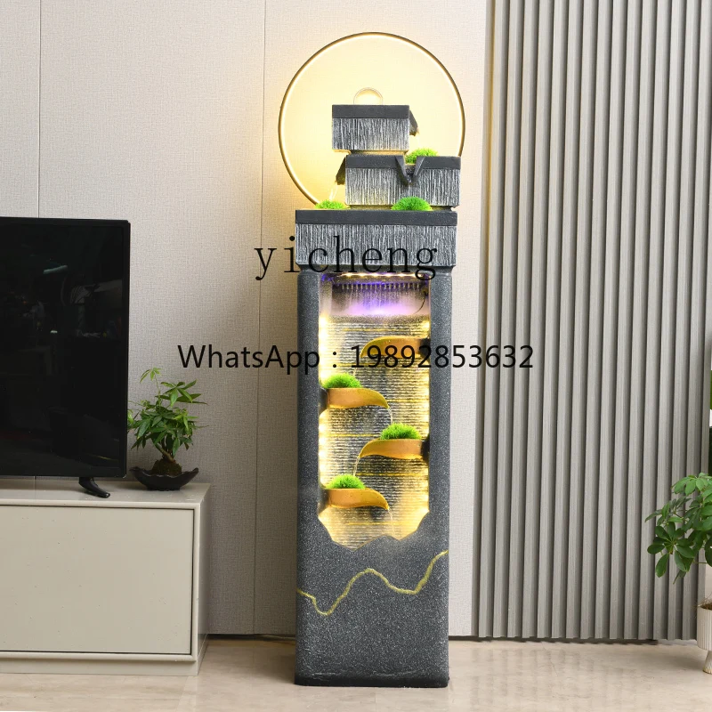 

L14- flowing water fountain lucky feng shui whl water curtain wall floor ornament home decoration
