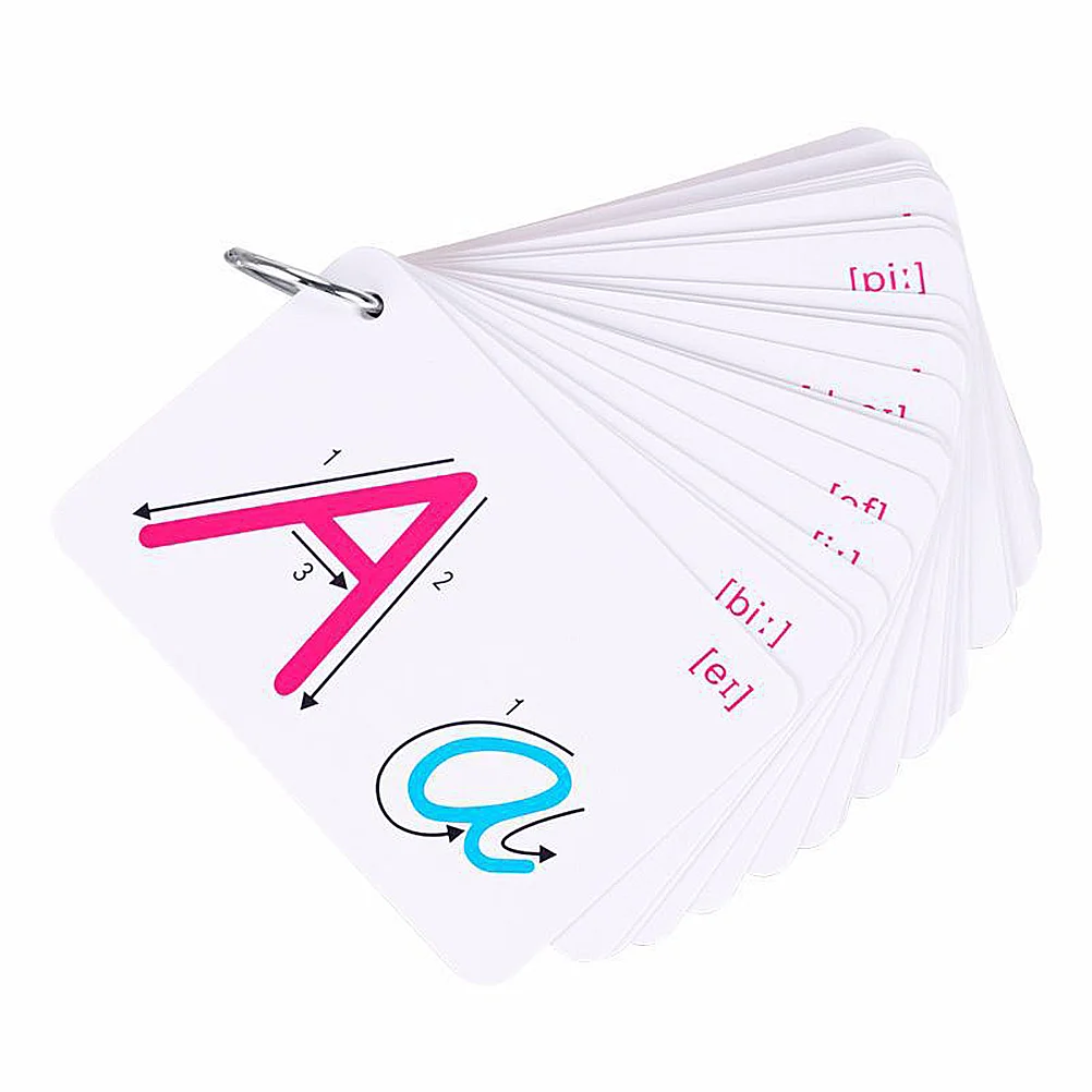 2 Sets Coloured Card English Spelling 26 Letter Cards Double Sided Kids Literacy