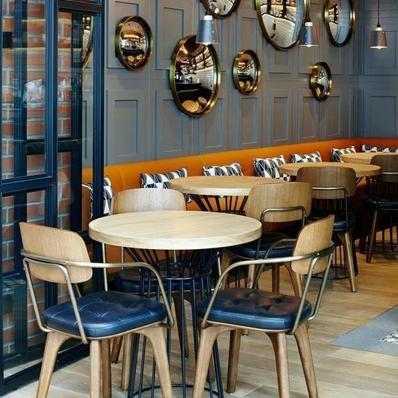 

Foshan 2025 Modern Dining Chairs High Quality Wooden Seat Restaurant Sets for Restaurants Bars Cafes Coffee Shops