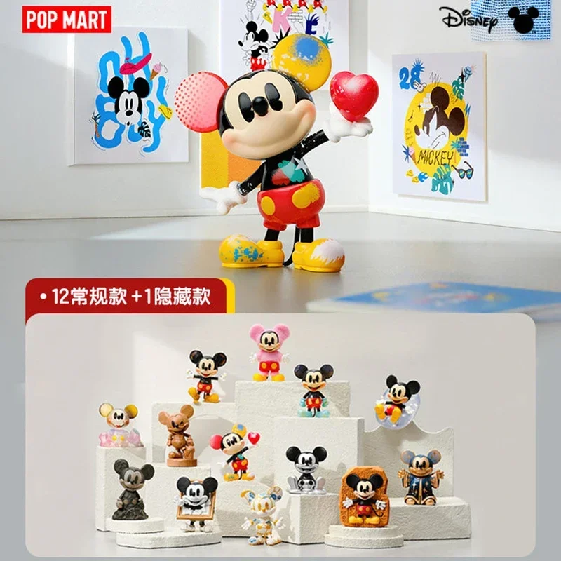 

POP MART Disney Mickey Mystery Blind Series Figurines Home Decor Ornament with Genuine Toy Bag - Creative Gift for Home
