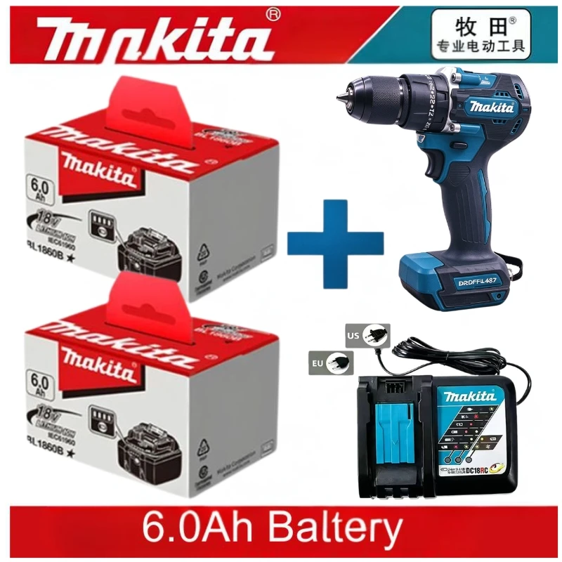 100% Original Makita Battery, 6.0Ah Rechargeable Battery 18V, Replacing Makita BL1830B L1840B L1850B L1860B, Power Tool Battery