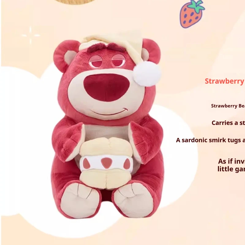 

Мягкая плюшевая игрушка-подушка в виде клубничного мишки Стича, мультяшная фигурка, подарок на день рождения и Рождество