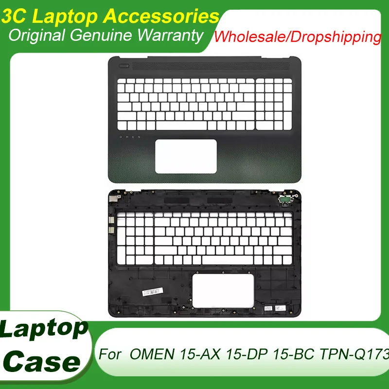 New Laptop Top Case For HP OMEN 15-AX 15-DP 15-BC TPN-Q173 Palmrest Upper Cover Keyboard Housing Shell Black Green Case Touchpad