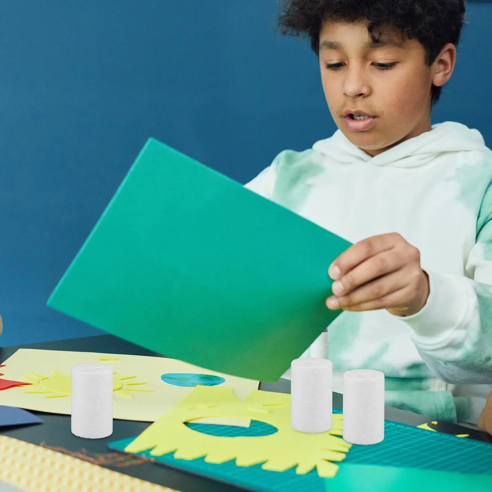 10 قطعة اسطوانات رغوة زينة عيد الميلاد Diy بها بنفسك الأشكال الحرفية عطلة لوازم الحفلات الأبيض النمذجة أنابيب كتل البوليسترين ل #2