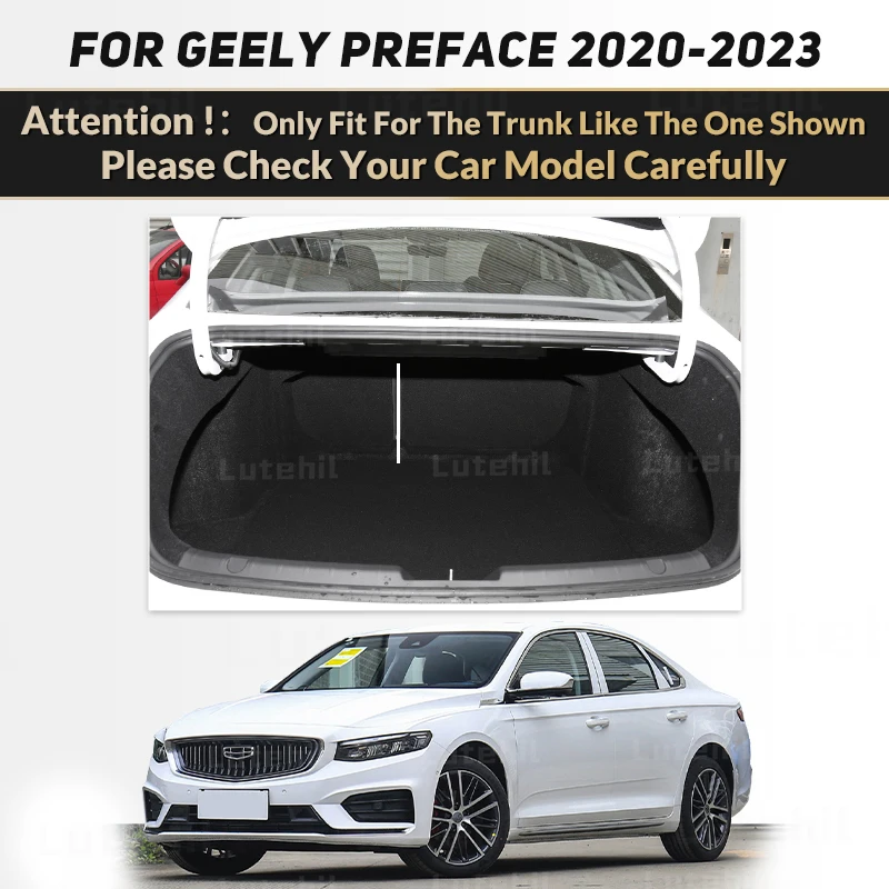 For GEELY Preface 2020 2021 2023 Auto Full Coverage Trunk Mat Lutehil Car Boot Cover Pad Cargo Liner Interior Accessories