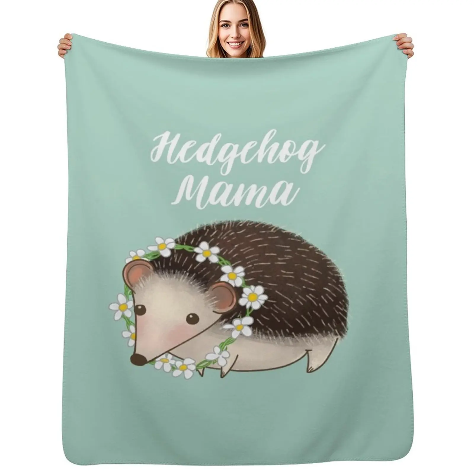 Hedgehog Mama, Hedgehog Mum, Hedgehog Mom Throw Blanket Fuzzy Plush Throw Blanket for Sofa Chair