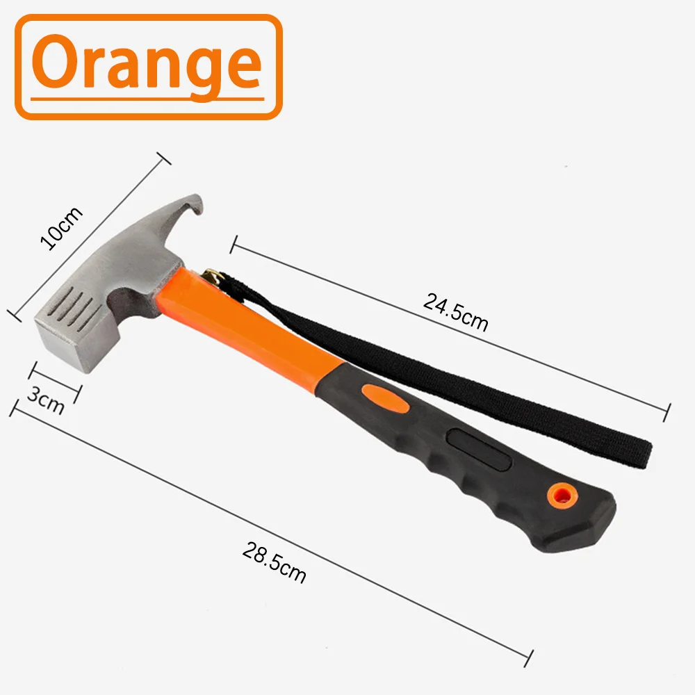 Portable Carbon Steel Camping Tent Hammer Multifunction Tool - Peg Stake Puller Mallet Awning Canopy Remover Extrator view 6