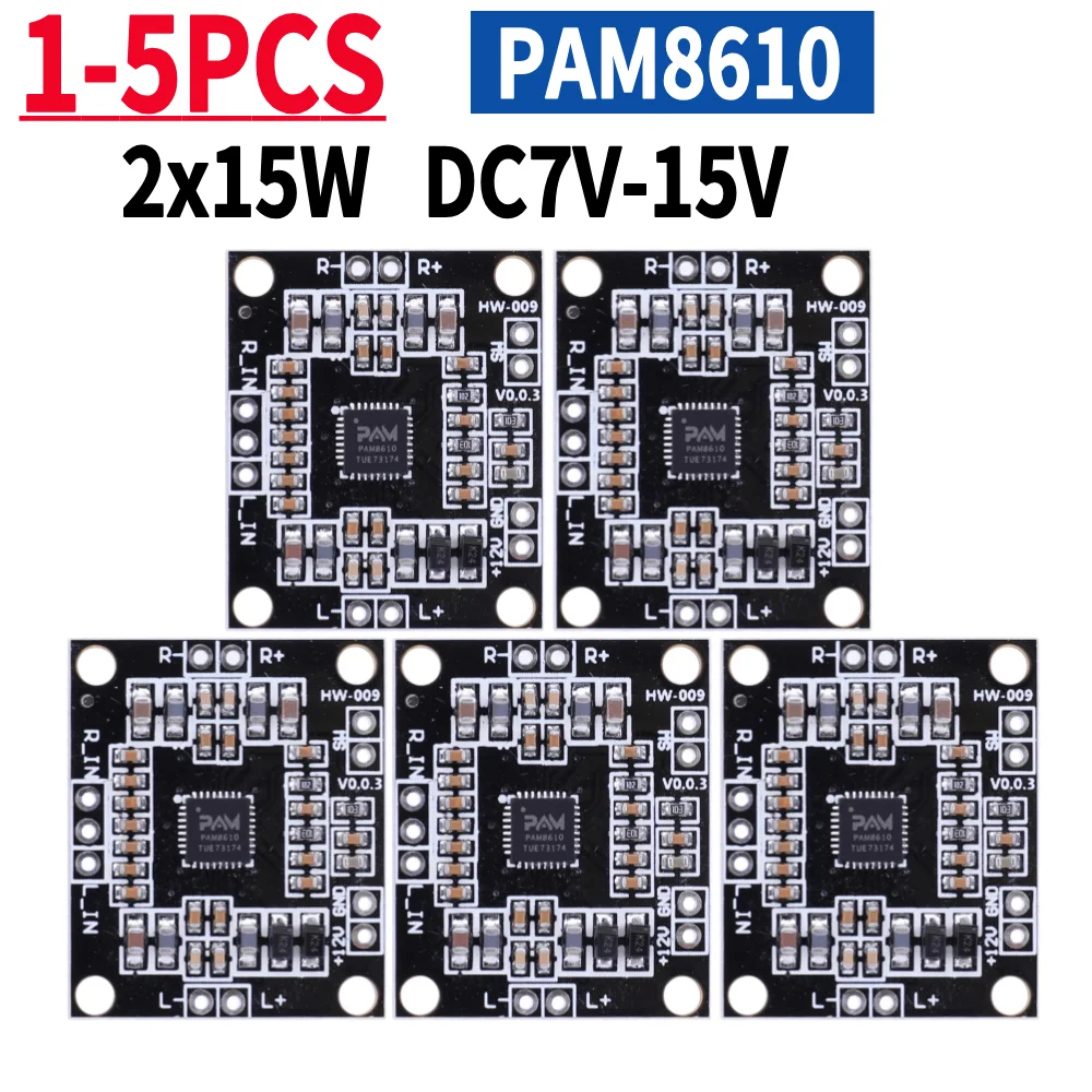 PAM8610 Digital Audio Amplifier Board 2x15W Voice Sound Amplifier Module Class D Two-Channel