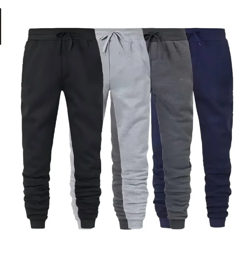 New Men's Fleece Lined Joggers Autumn Winter Warm High Elastic Quick Dry Running Pants Versatile Casual Fitness Workout Trousers