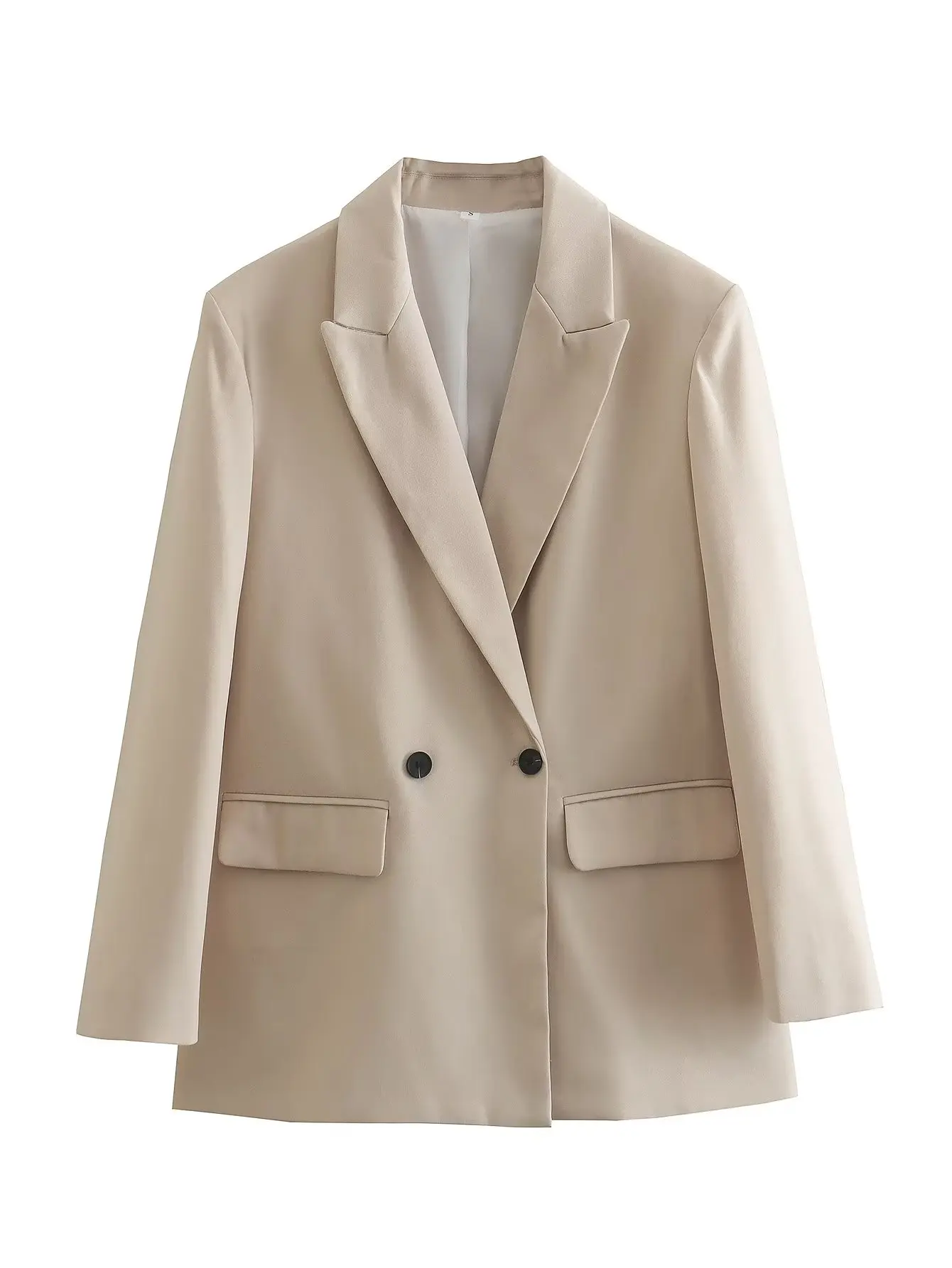 TRAF-Blazer de oficina para mujer, chaqueta masculina de doble botonadura, abrigos de manga larga, ropa de calle, Invierno