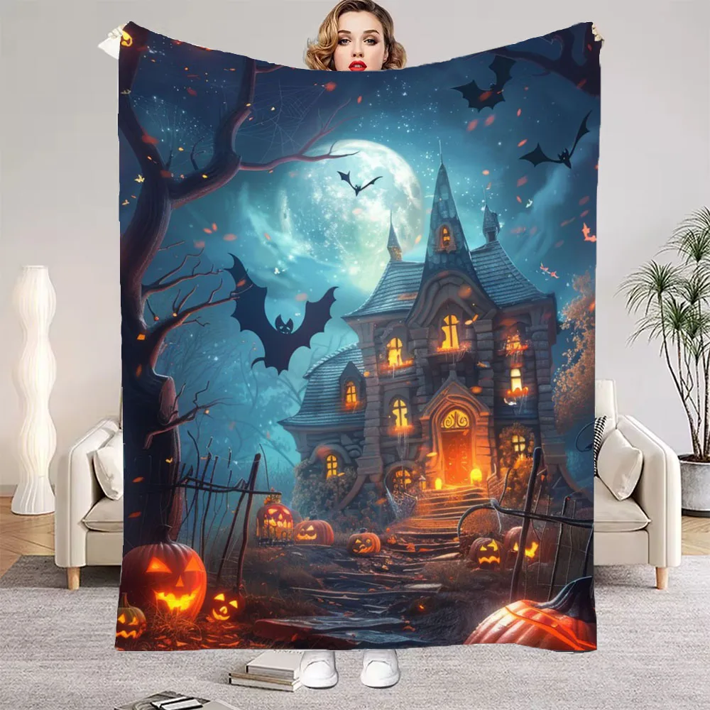 

Новое одеяло на Хэллоуин в стиле ретро, 1 шт., подходит для диванов, кроватей, автомобилей, комнат, офисов, кемпинга, изысканных подарочных одеял