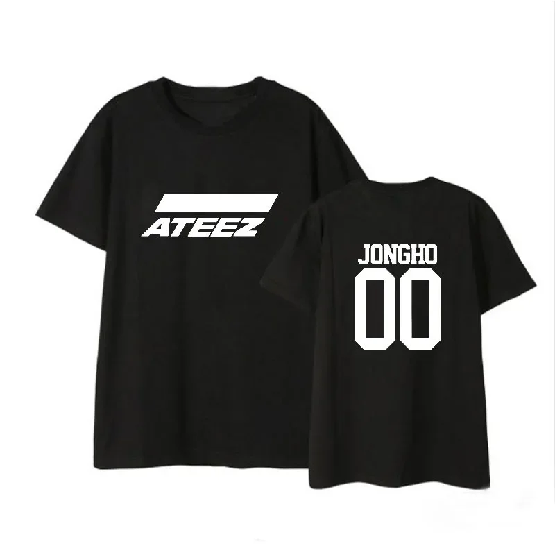 KPOP ATEEZ Album T Shirt Women Men Hongjoong Seonghwa Yunho Yeosang Mingi Wooyoung Jongho Cotton Short Sleeve Tee Shirt Homme OA