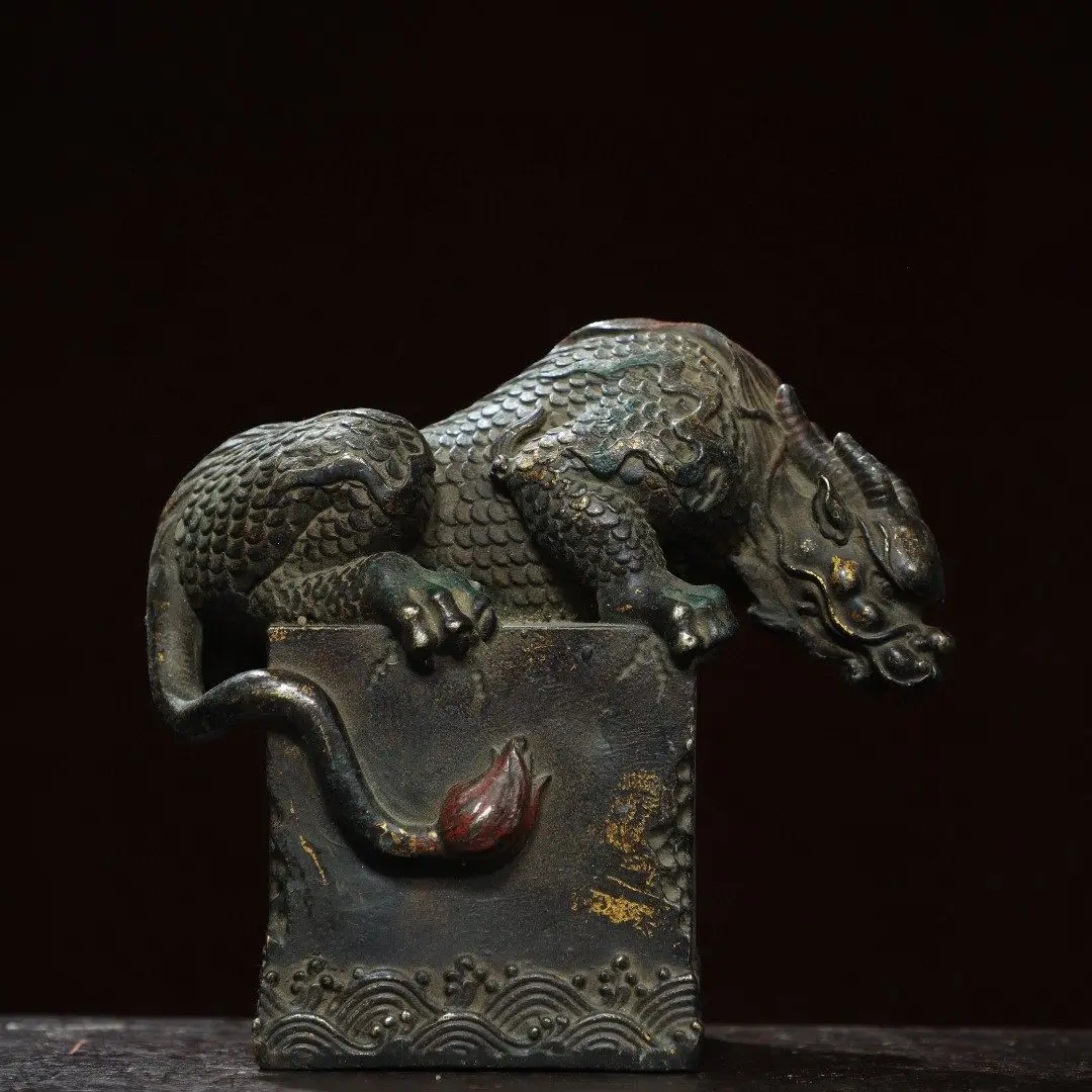 Antique copper water absorbing divine beast statue ornament home and living room decoration modern exquisite handicrafts