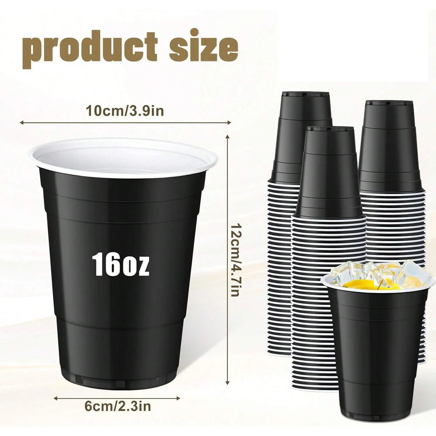 Multiple Plastic Cups Heavy Duty Drinking Cups Disposable Cups Party Cups Water Cups for Graduation Drinks Soda Punch Picnics