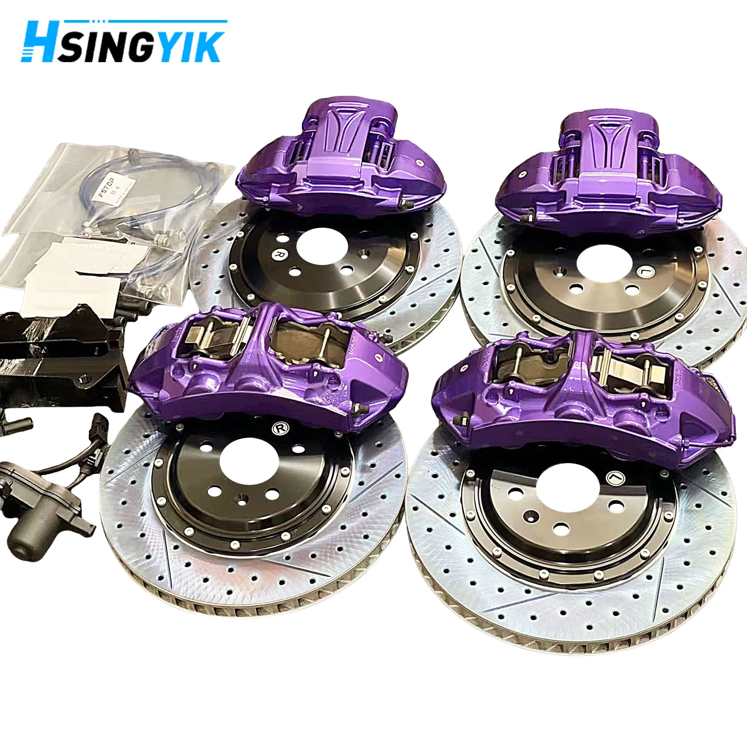 6 Piston Break Caliper Drilled Slotted Floating Disc Tuning Parts Premium Big Brake Kit For Subaru WRX STI Track Ready