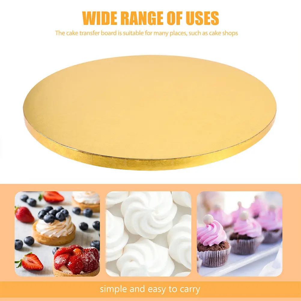 3pcs Corrugated Paper & Aluminum Foil Cake Transfer Board for Decorating, Transporting Cakes, Mousse, Desserts